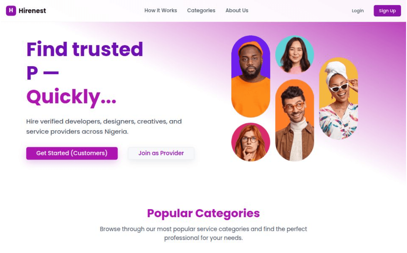 Hirenest Marketplace App